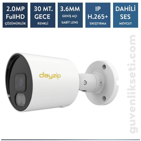 Dayzip DZ-FC2236 2MP IP Full Color Bullet Kamera Sesli